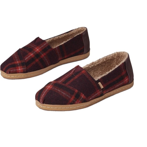 Toms Alpargata Leather
Wrap
Barn Red Earthy
Plaid/Faux Shearling, New With Box - Picture 1 of 8